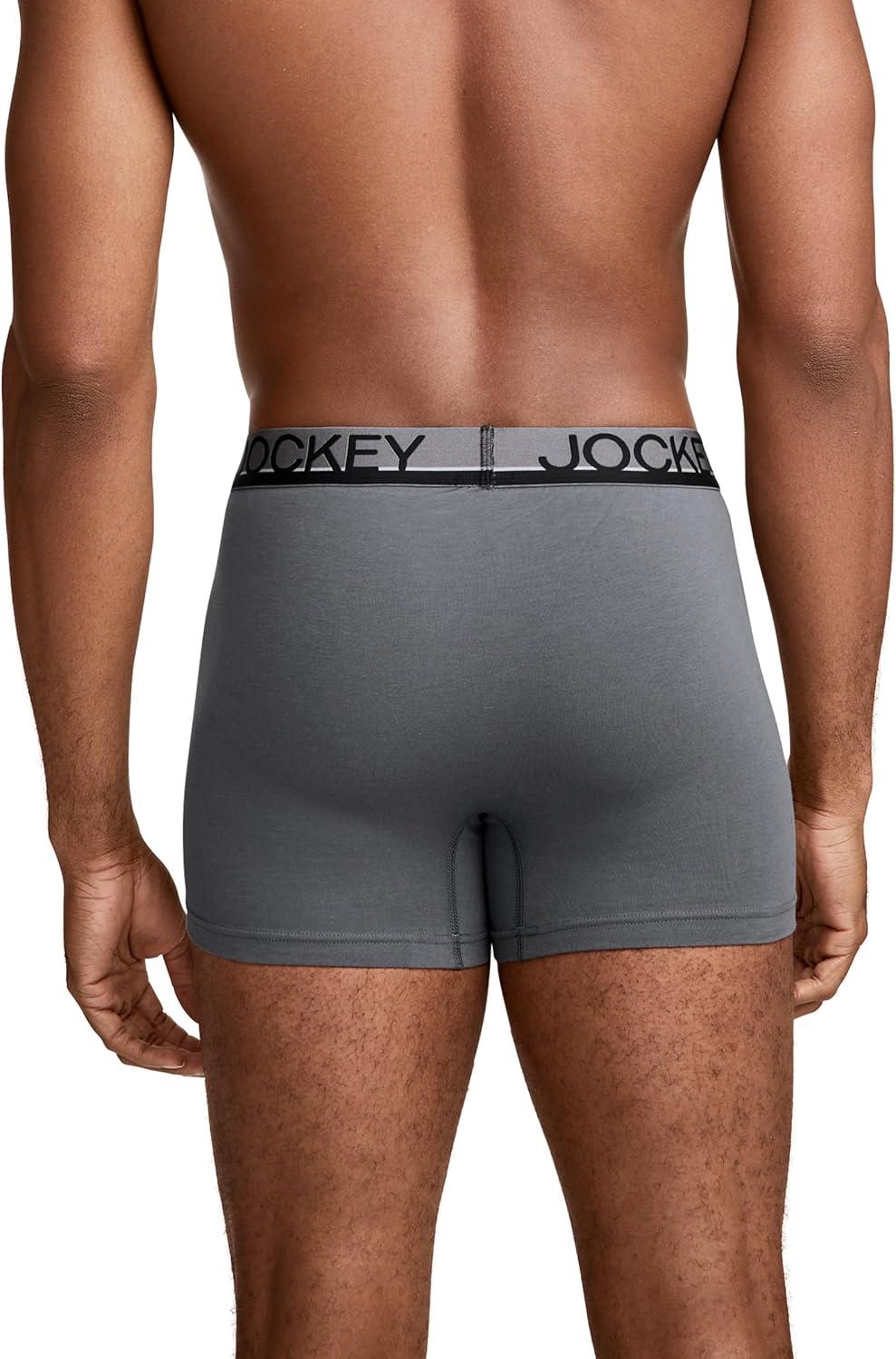 imageJockey Mens Underwear True Style 4 Trunk 3 PackSteel Dune