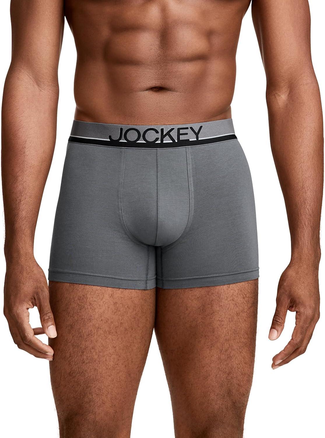 imageJockey Mens Underwear True Style 4 Trunk 3 PackSteel Dune