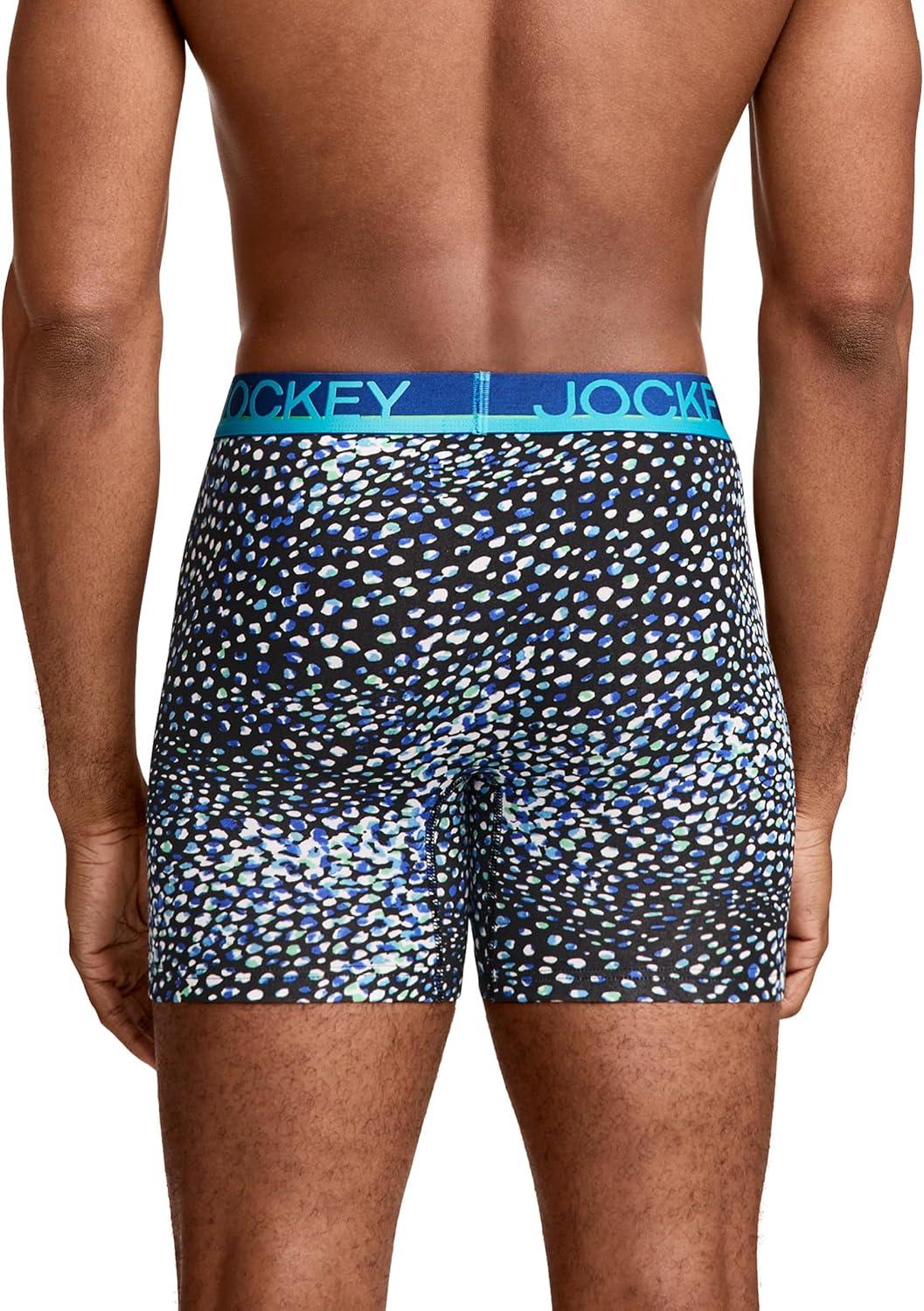 imageJockey Mens Underwear True Style 6 Boxer Brief 3 PackDrawn Leaves