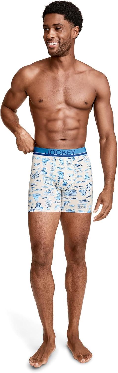 imageJockey Mens Underwear True Style 6 Boxer Brief 3 PackMajestic Camp