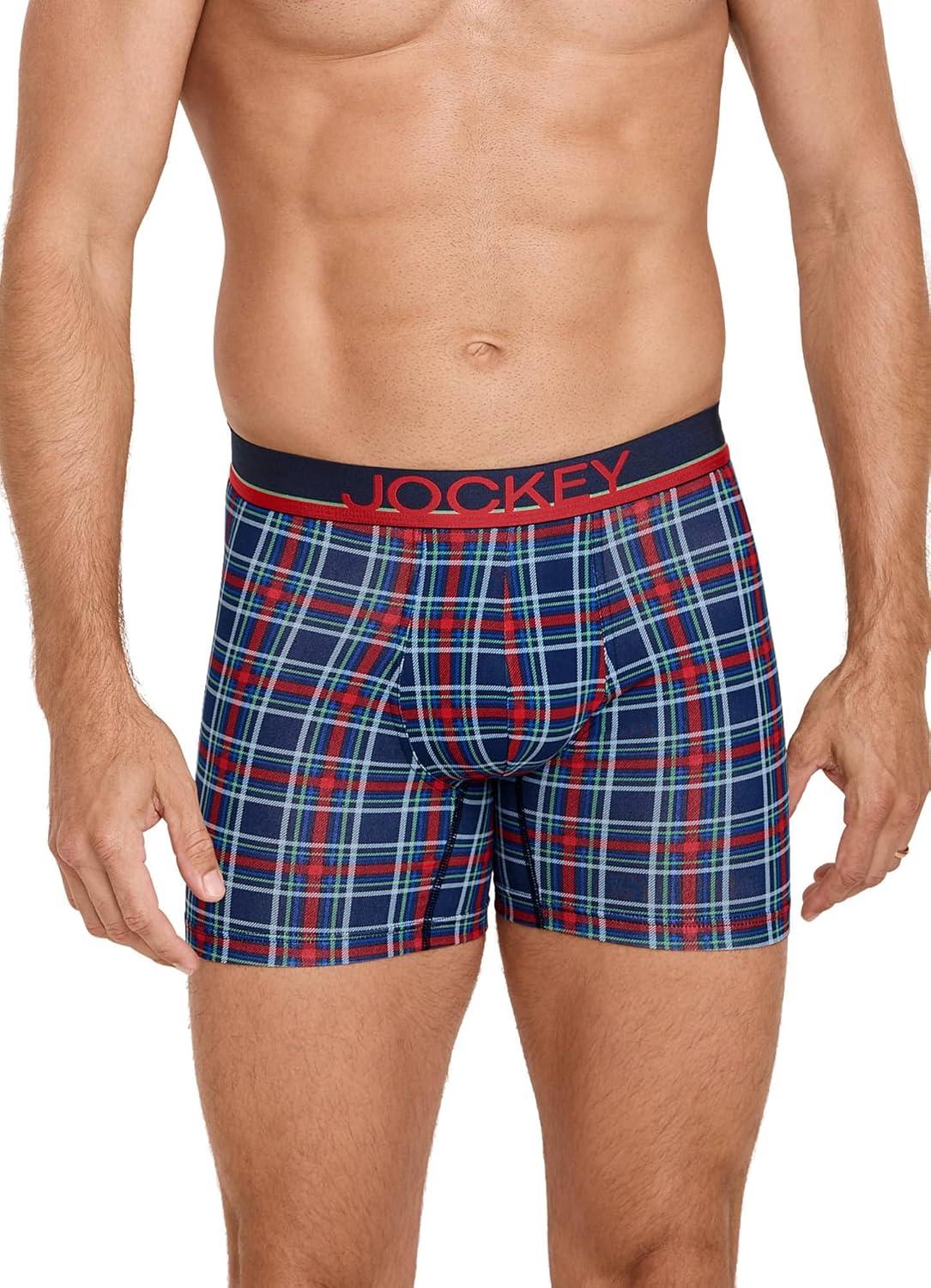 imageJockey Mens Underwear True Style 6 Boxer Brief 3 PackSweet PlaidCactus PineTwinkling Stripe