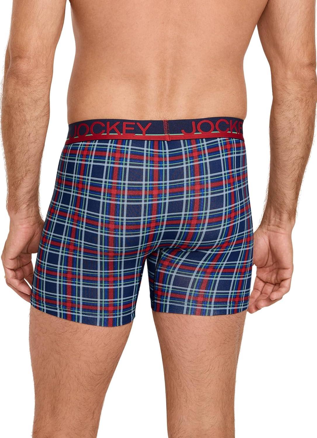 imageJockey Mens Underwear True Style 6 Boxer Brief 3 PackSweet PlaidCactus PineTwinkling Stripe