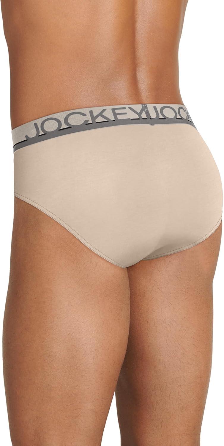 imageJockey Mens Underwear True Style Brief 3 PackMilitary Slate