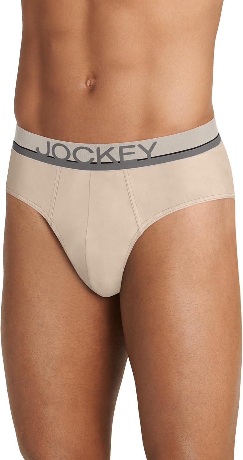 imageJockey Mens Underwear True Style Brief 3 PackMilitary Slate