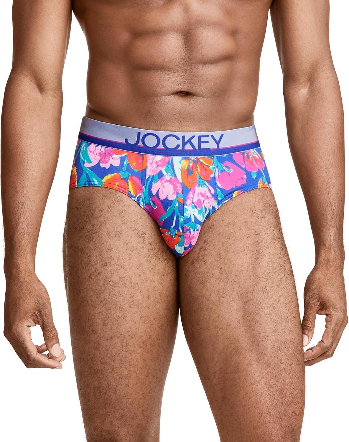 imageJockey Mens Underwear True Style Brief 3 PackRoyal Stripe