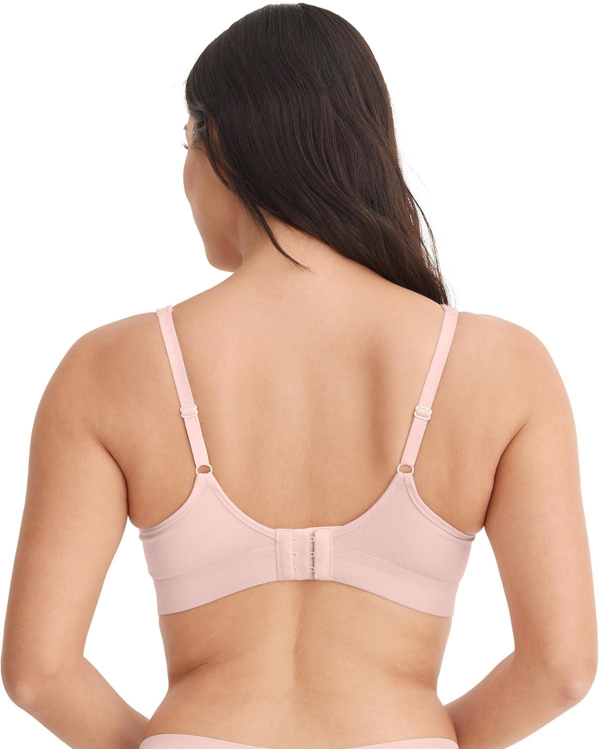 imageJockey Womens Bra Cooling Cotton Blend Wirefree Full Coverage Molded Cup BraPink Mist