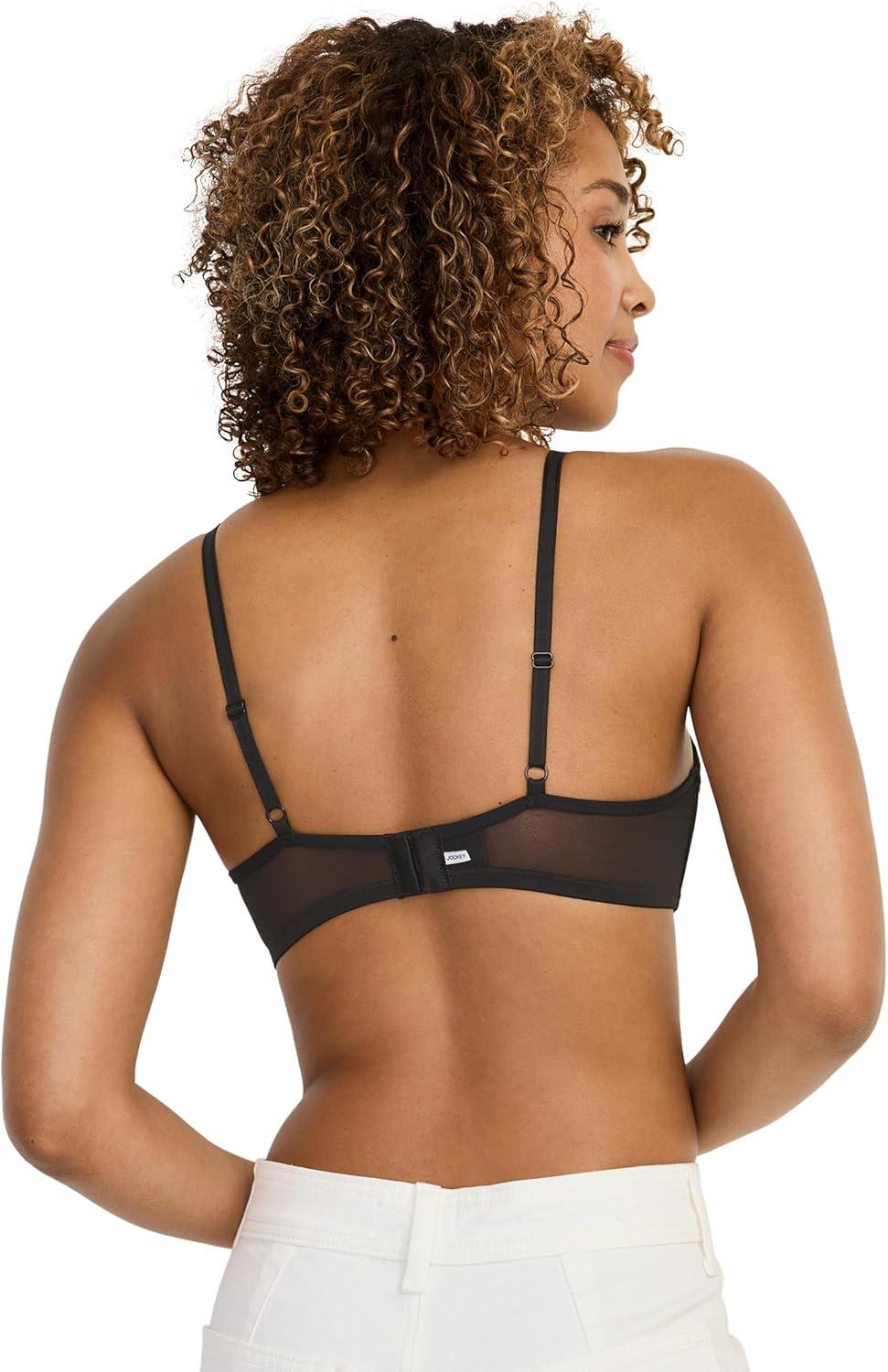 imageJockey Womens Bra Smooth amp Sleek Lace Demi Coverage Wirefree TShirt Bra