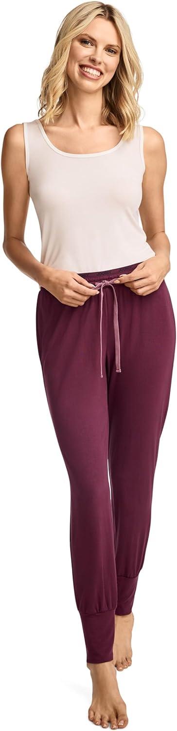 imageJockey Womens Loungewear Soft Touch Luxe Modal JoggerBlack Currant
