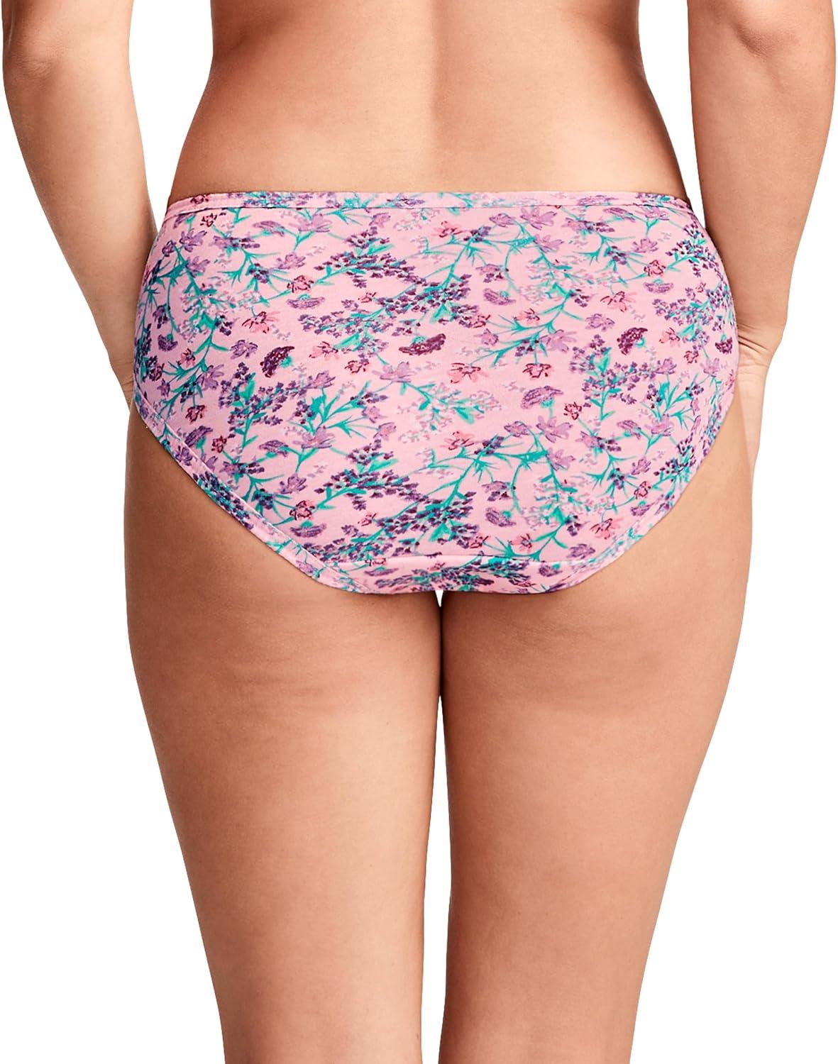 imageJockey Womens Underwear Plus Size 100 Cotton Elance Bikini 3 PackMeadow Bloom