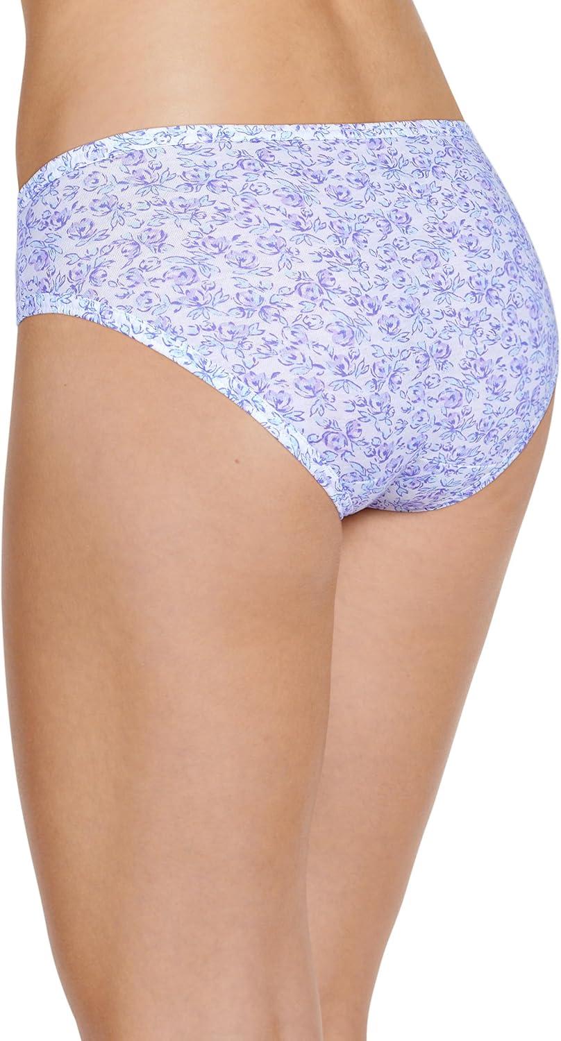 imageJockey Womens Underwear Plus Size 100 Cotton Elance Bikini 3 PackMidnight IrisBouquet BloomFrothy Blue
