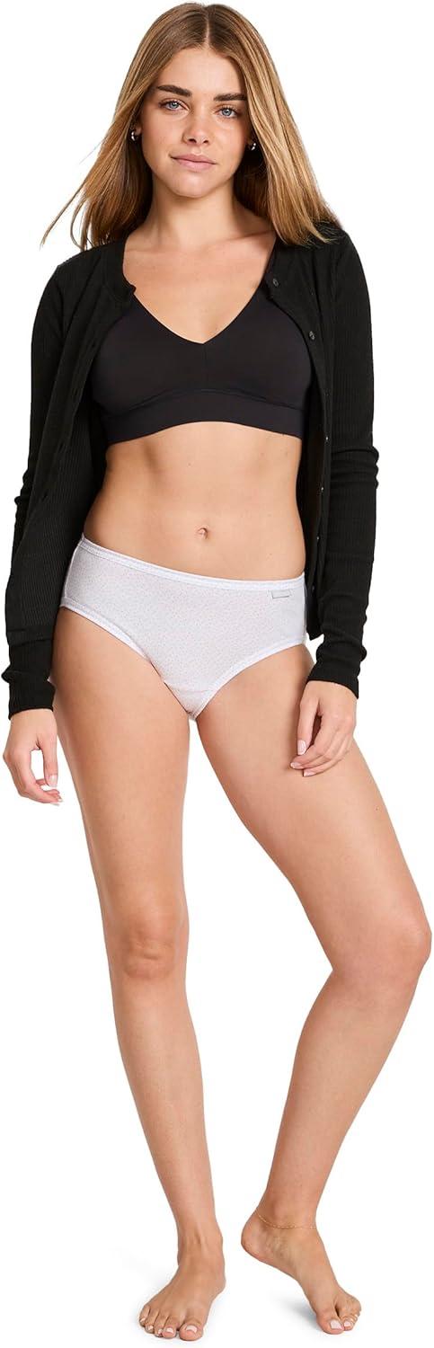 imageJockey Womens Underwear Plus Size 100 Cotton Elance Bikini 3 PackViolet VeilCoral Mist HeatherTango Dot