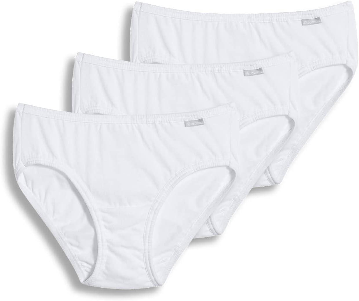 imageJockey Womens Underwear Plus Size 100 Cotton Elance Bikini 3 PackWhite