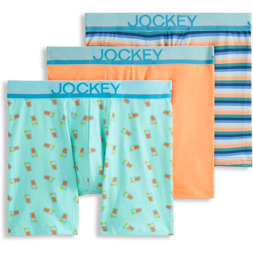 imageJockey Mens Underwear True Style 6 Boxer Brief 3 PackCold Midnight