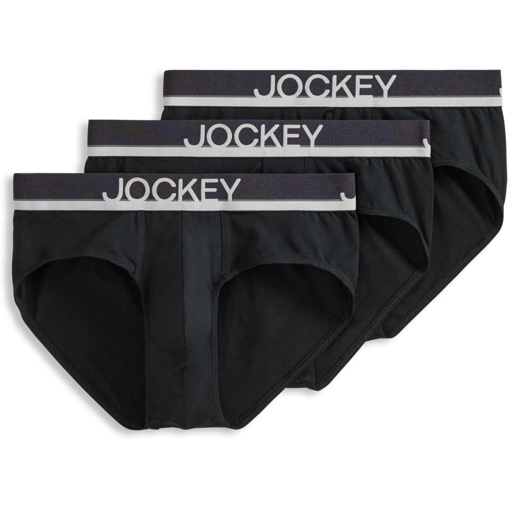imageJockey Mens Underwear True Style Brief 3 PackBlack