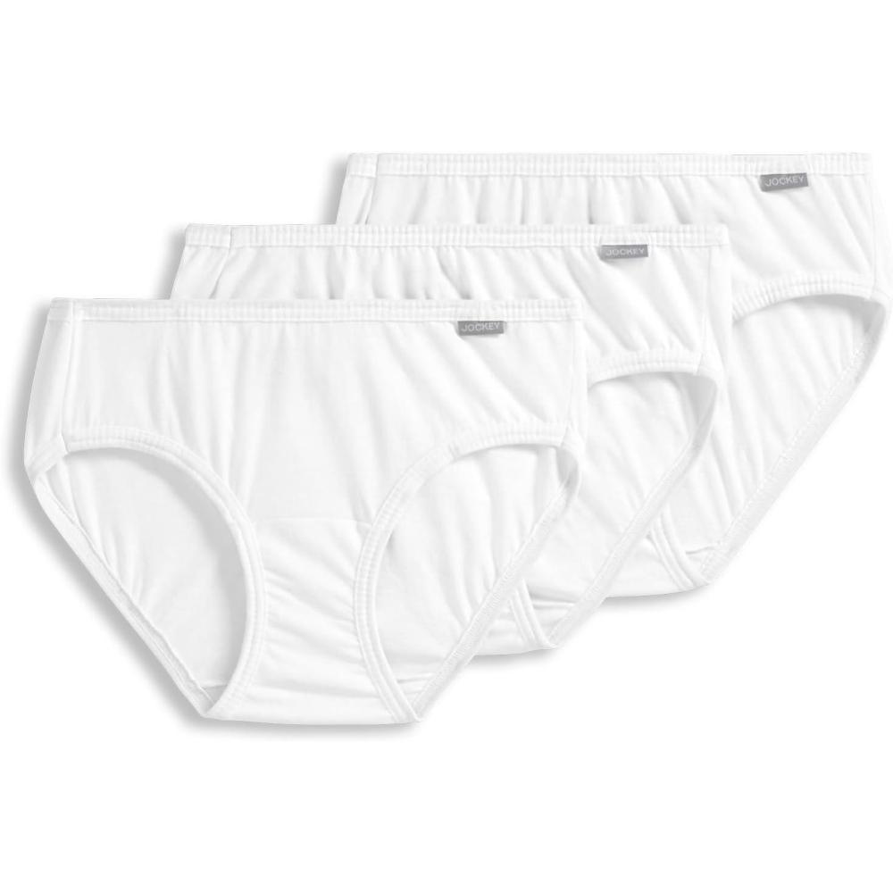 imageJockey Womens Underwear Plus Size 100 Cotton Elance Bikini 3 PackWhite