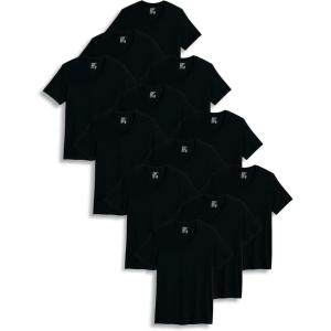 Jockey Classic V-Neck Undershirt- 12 Pack – 100% Cotton T-Shirts for Men(Black)