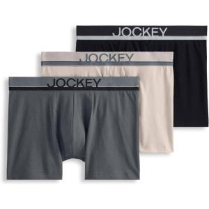 Jockey Men’s Underwear True Style 4″ Trunk – 3 Pack(Steel Dune)