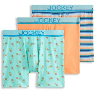 Jockey Men’s Underwear True Style 6″ Boxer Brief – 3 Pack(Cold Midnight)