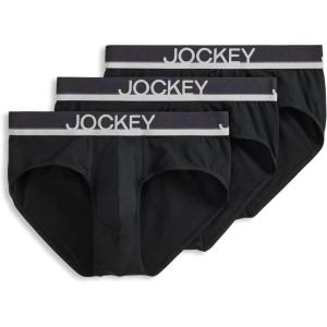Jockey Men’s Underwear True Style Brief – 3 Pack(Black)