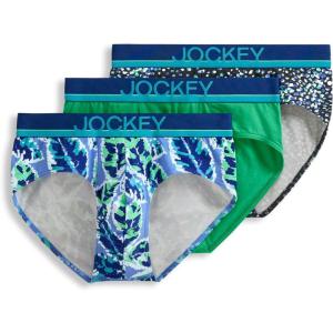 Jockey Men’s Underwear True Style Brief – 3 Pack(Drawn Leaves)