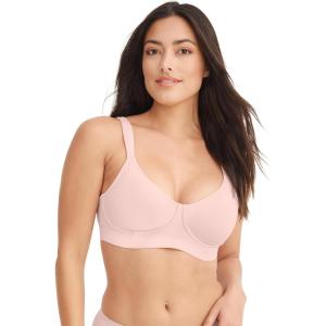 Jockey Women’s Bra Cooling Cotton Blend Wirefree Full Coverage Molded Cup Bra(Pink Mist)