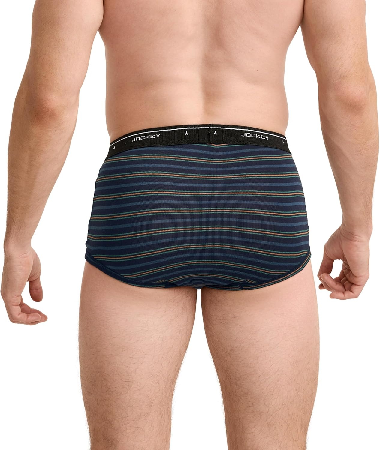 imageJockey Classic Full Rise Brief 3 Pack 100 Cotton Underwear for MenAutumn Stripe