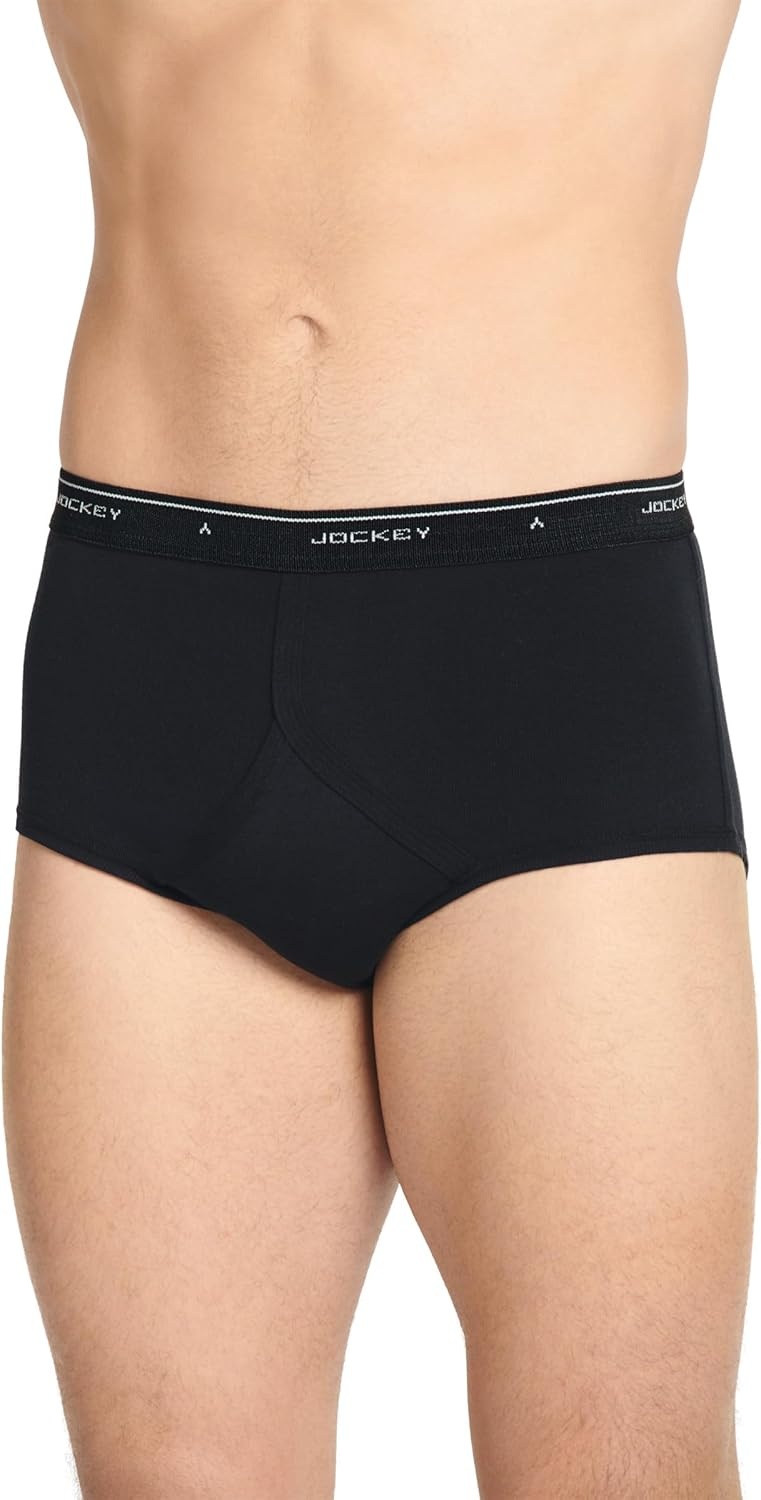imageJockey Classic Full Rise Brief 3 Pack 100 Cotton Underwear for MenBlack