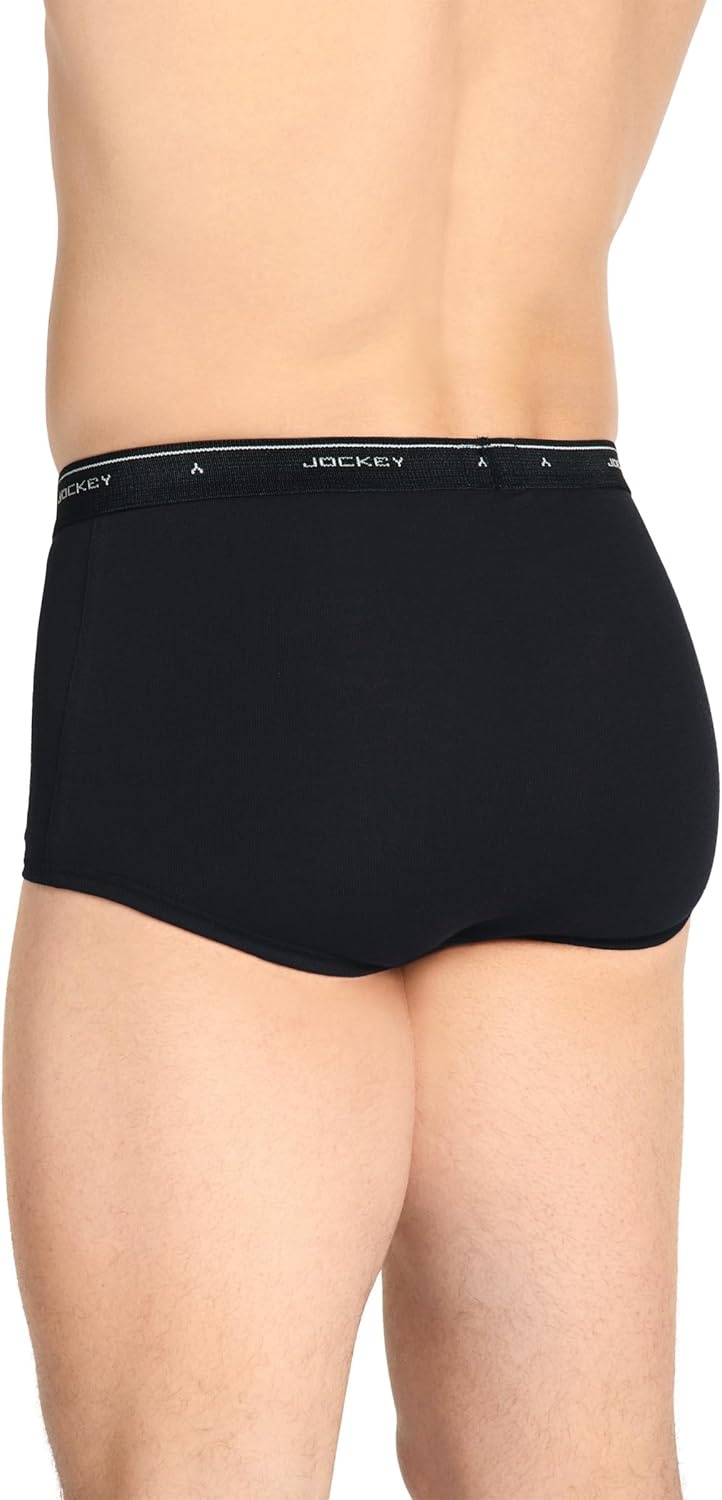 imageJockey Classic Full Rise Brief 3 Pack 100 Cotton Underwear for MenBlack