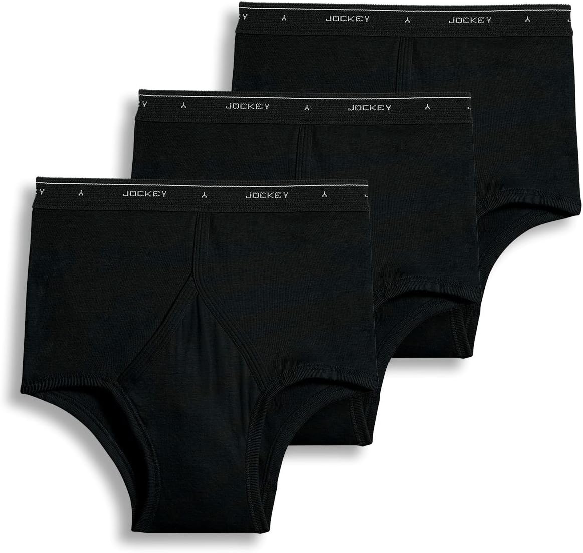 imageJockey Classic Full Rise Brief 3 Pack 100 Cotton Underwear for MenBlack