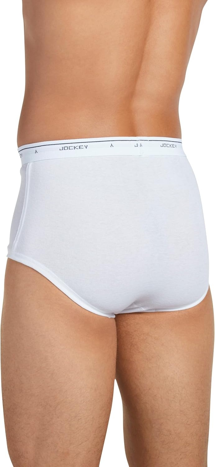 imageJockey Classic Full Rise Brief 3 Pack 100 Cotton Underwear for MenDiamond White