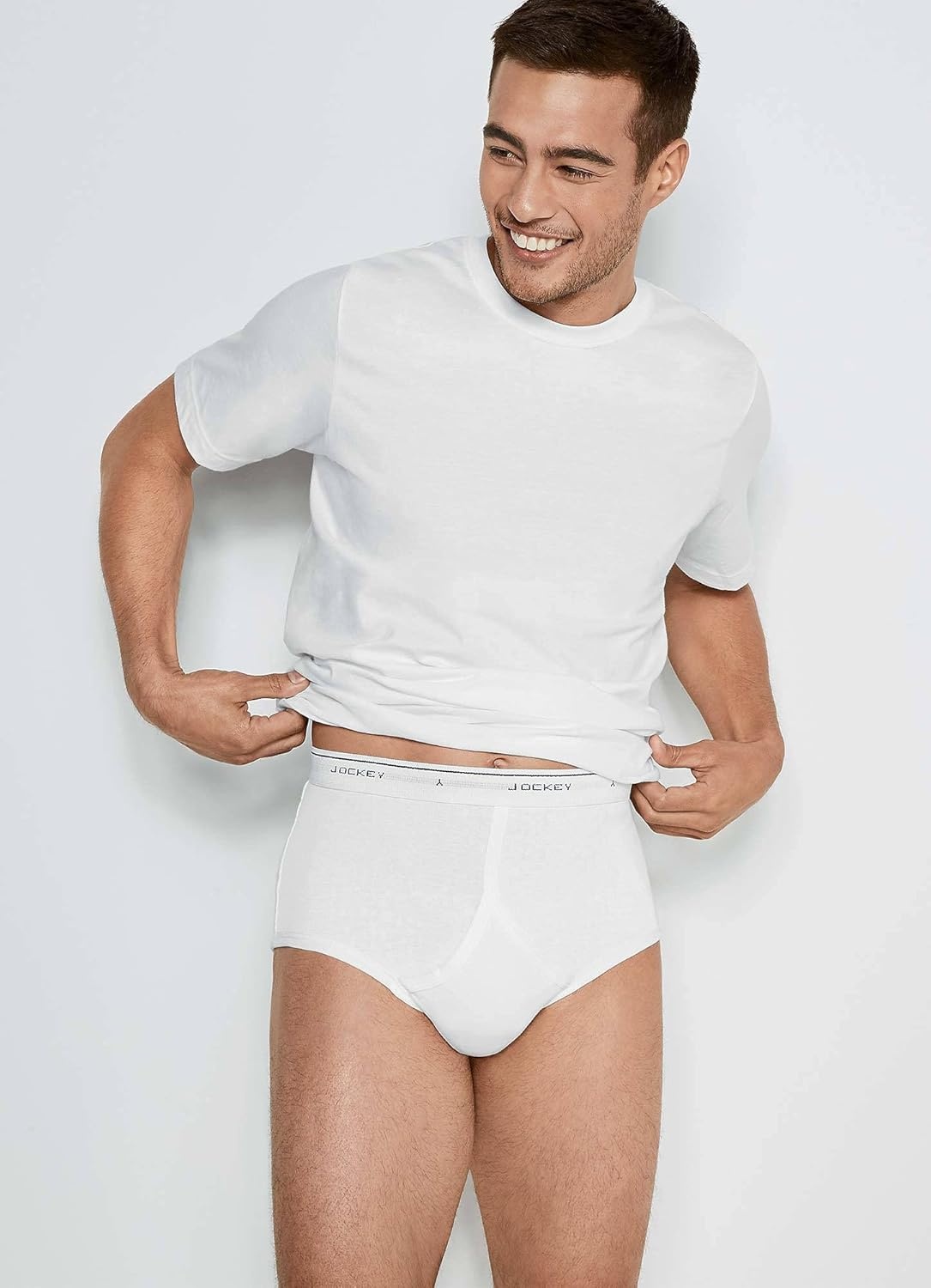 imageJockey Classic Full Rise Brief 3 Pack 100 Cotton Underwear for MenDiamond White