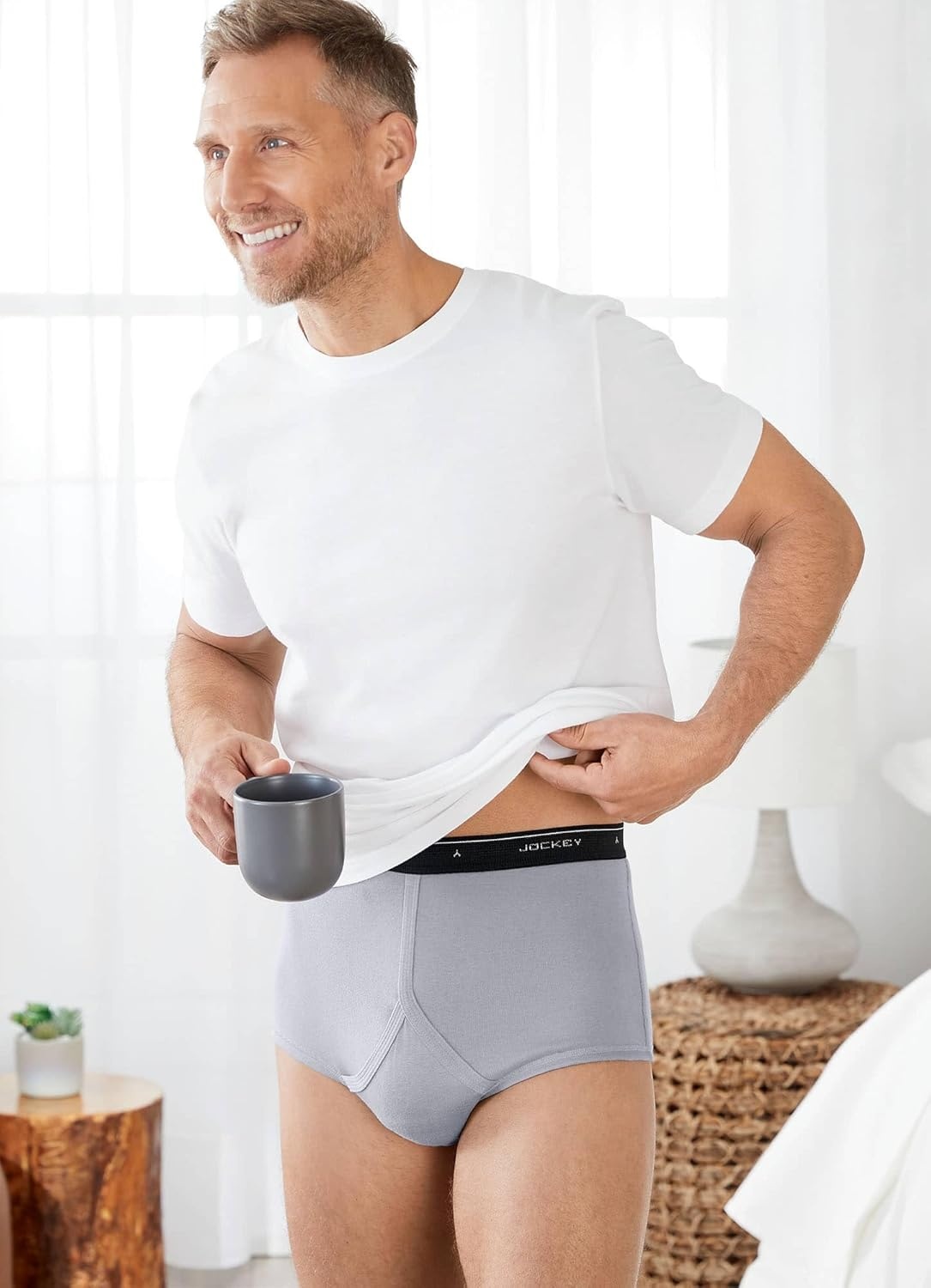 imageJockey Classic Full Rise Brief 3 Pack 100 Cotton Underwear for MenMajestic StripeMid GreyIntense Royal Blue