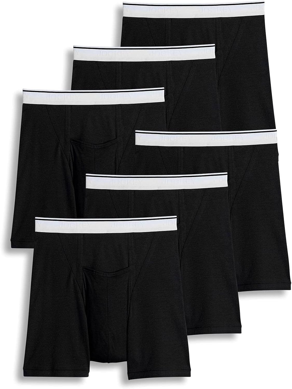 imageJockey Mens Underwear Pouch 5 Boxer Brief 6 PackBlack