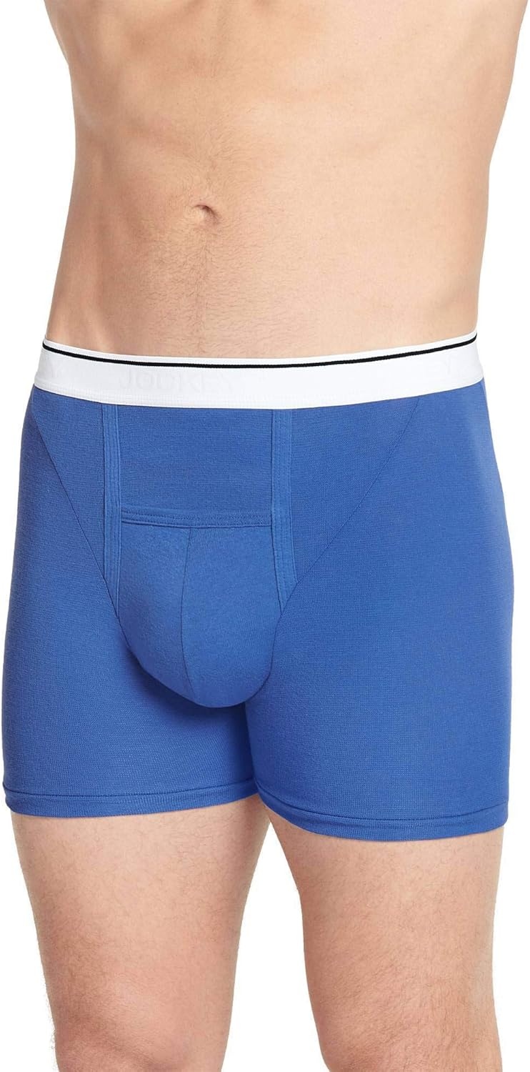 imageJockey Mens Underwear Pouch 5 Boxer Brief 6 PackBlue SpringJust Blue