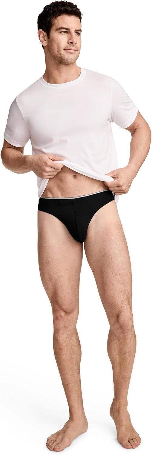 imageJockey Mens Underwear True Style Thong 3 PackBlack