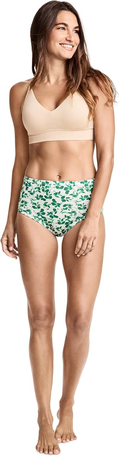 imageJockey Womens Underwear 100 Cotton Elance Brief 3 PackBotanical Sage