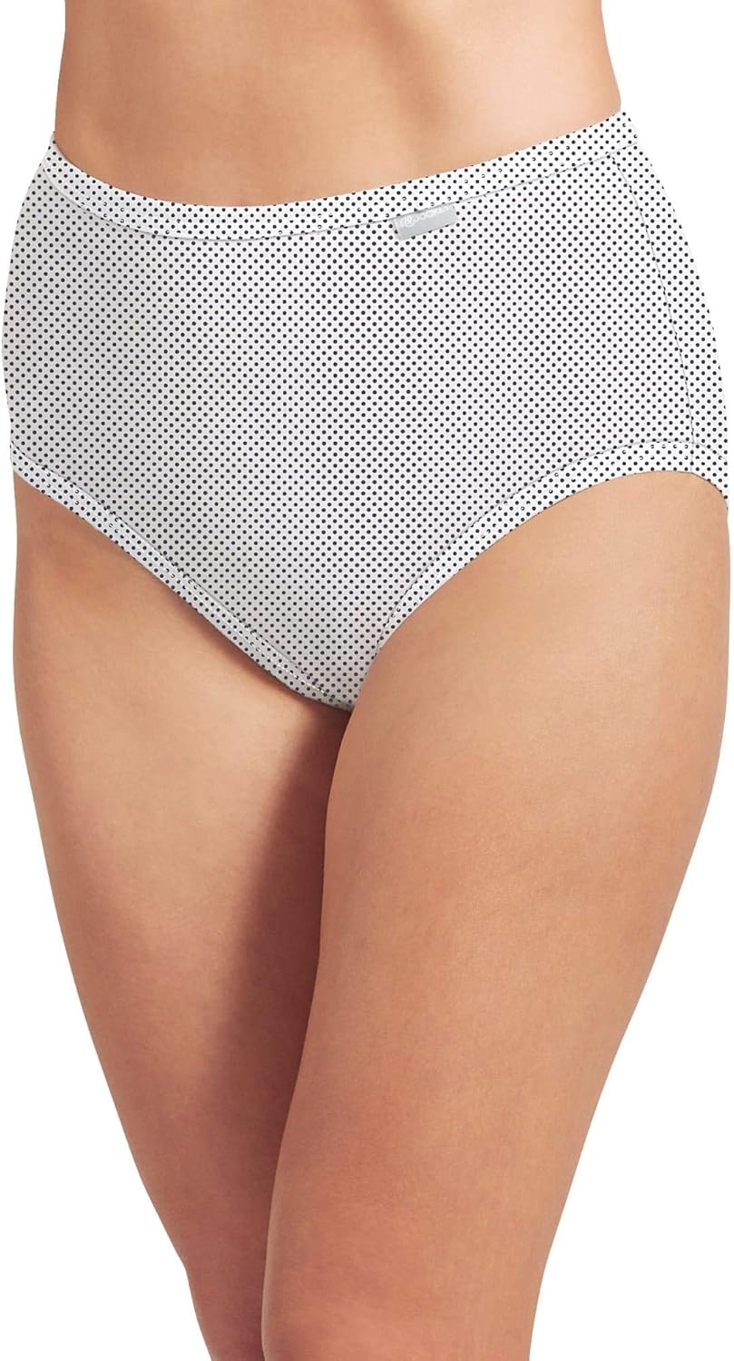 imageJockey Womens Underwear 100 Cotton Elance Brief 3 PackDeep Blue HeatherDeep Blue DotSea Blue Heather