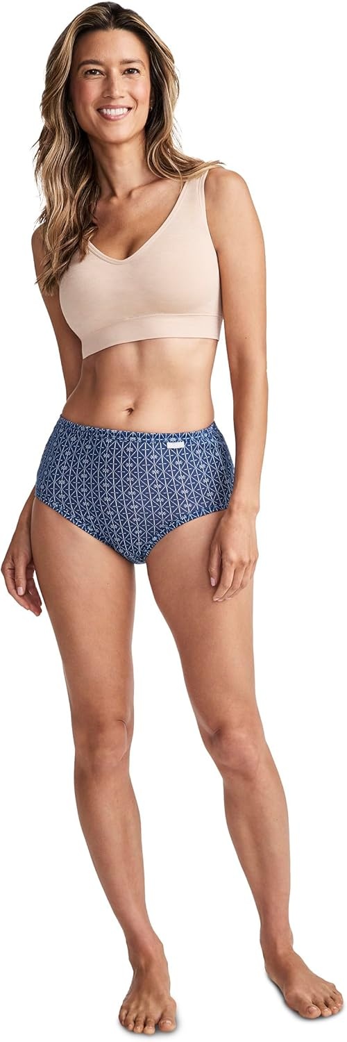 imageJockey Womens Underwear 100 Cotton Elance Brief 3 PackFlower Grid