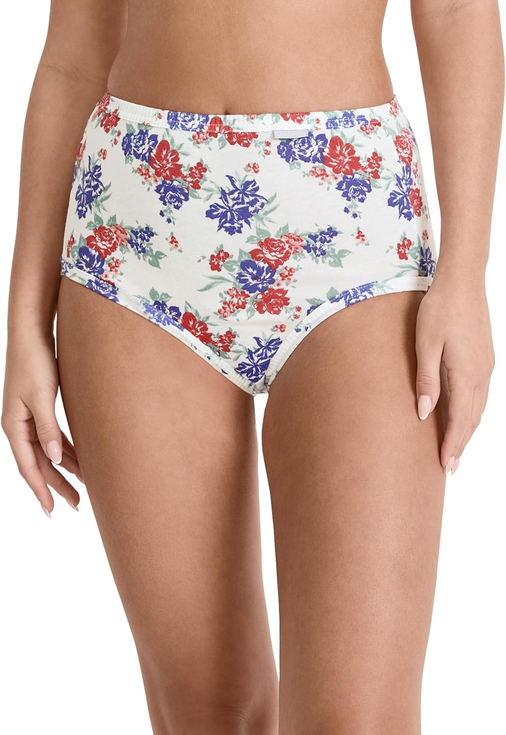 imageJockey Womens Underwear 100 Cotton Elance Brief 3 PackFuture DuskGrape Brush DotFloral Wallpaper