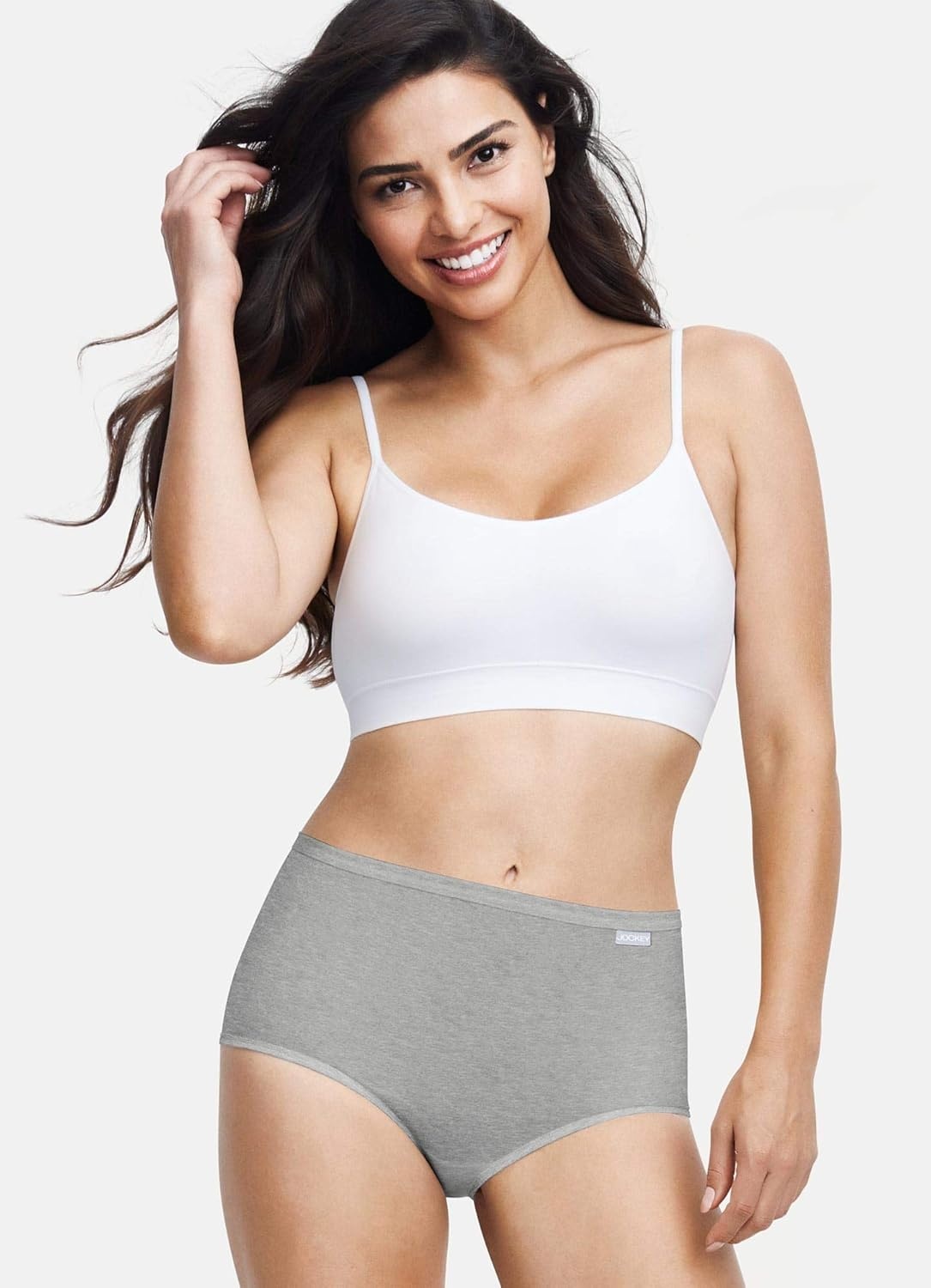 imageJockey Womens Underwear 100 Cotton Elance Brief 3 PackGrey HeatherCharcoal HeatherBlack