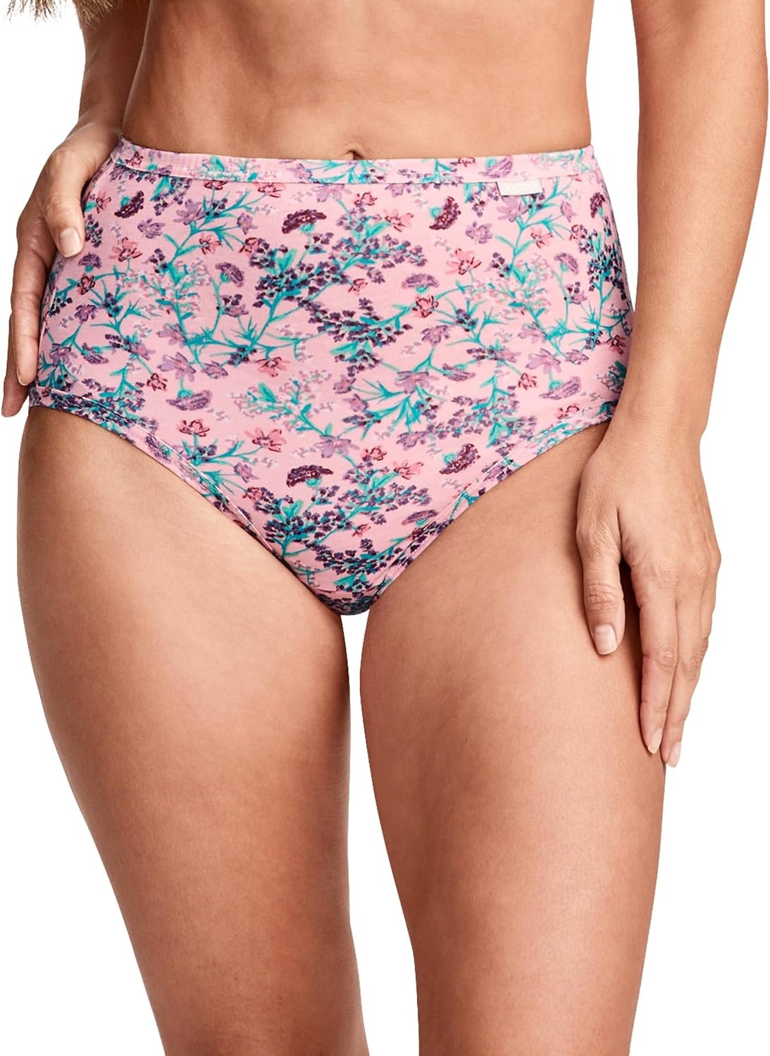 imageJockey Womens Underwear 100 Cotton Elance Brief 3 PackMeadow Bloom