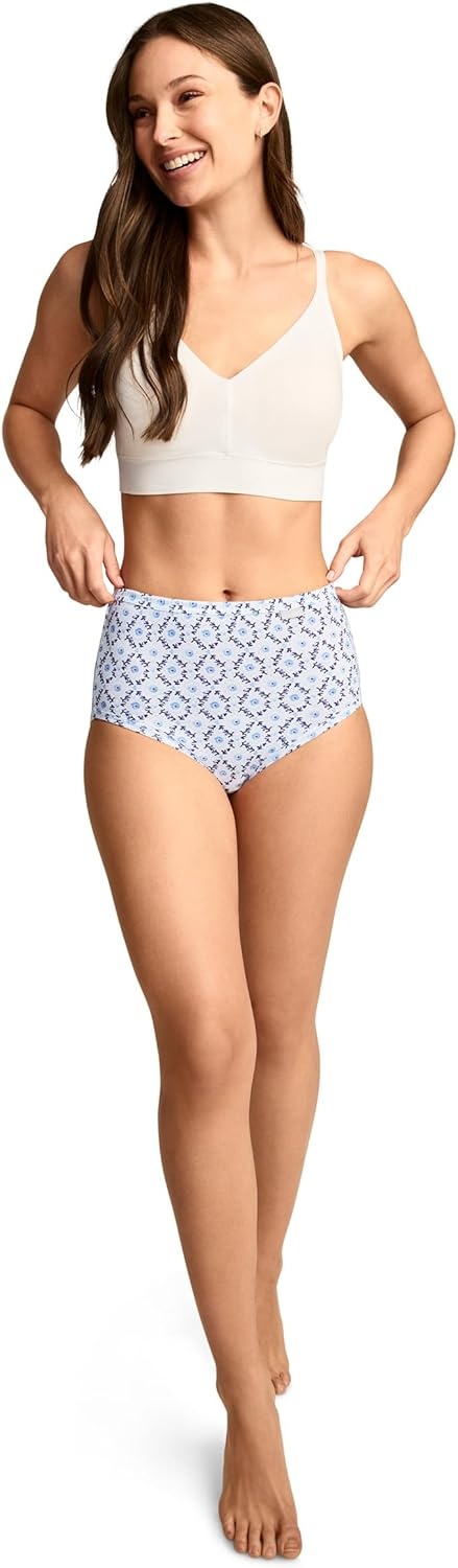 imageJockey Womens Underwear 100 Cotton Elance Brief 3 PackPicnic Floral