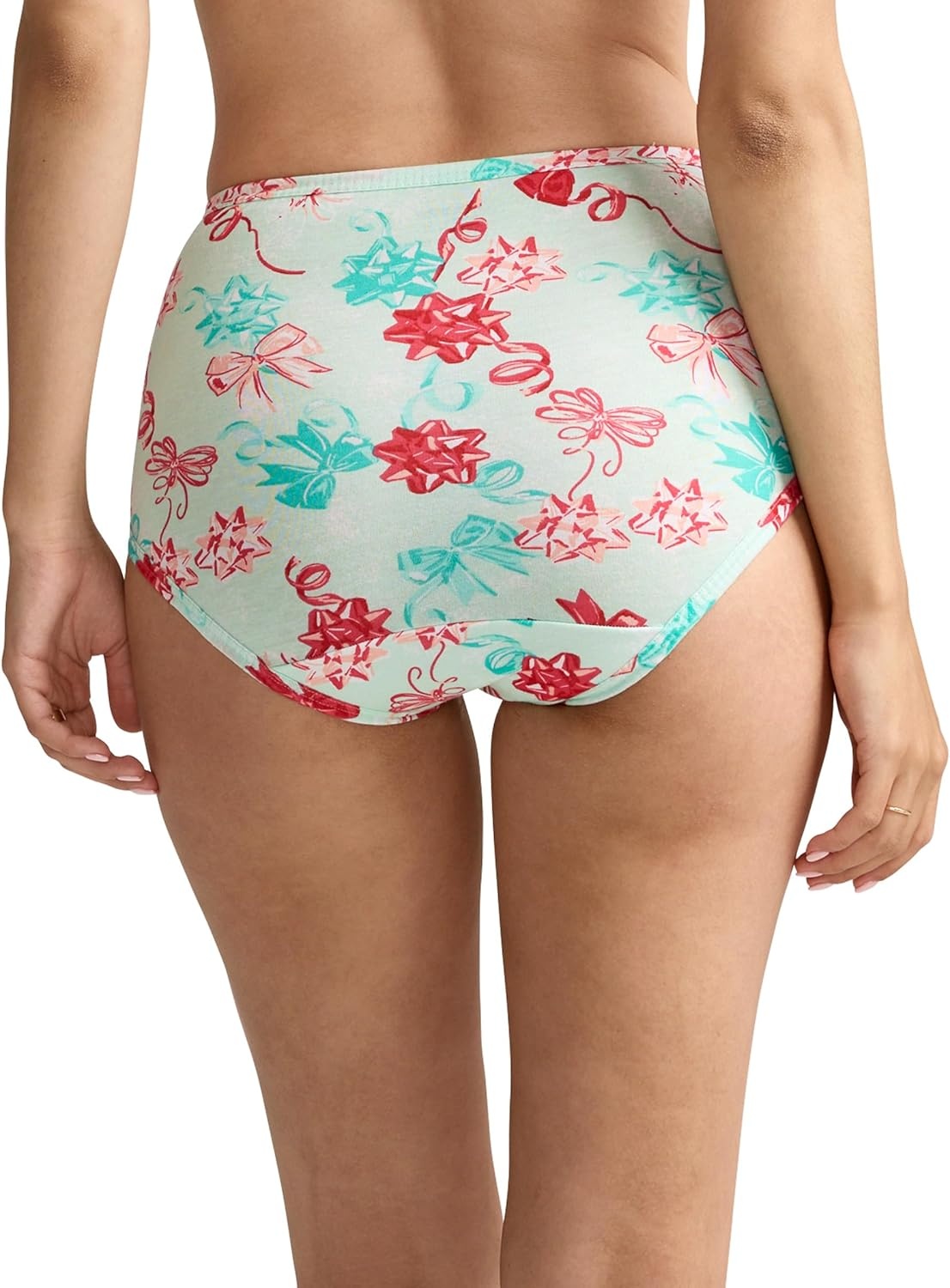 imageJockey Womens Underwear 100 Cotton Elance Brief 3 PackRed Holiday Bow