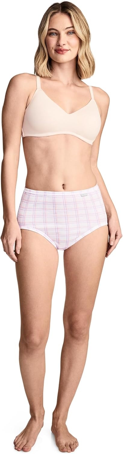 imageJockey Womens Underwear 100 Cotton Elance Brief 3 PackWatercolor Rose