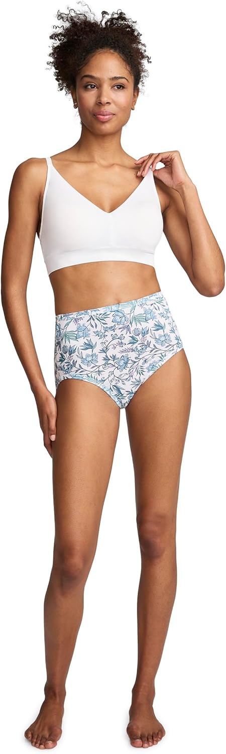 imageJockey Womens Underwear 100 Cotton Elance Brief 3 PackWyndham Floral
