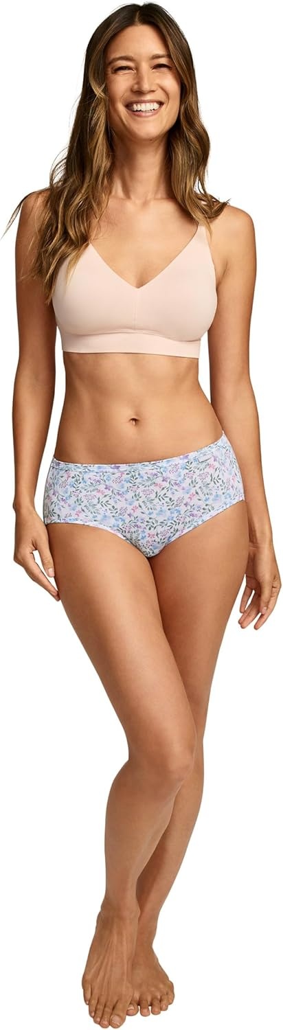 imageJockey Womens Underwear Supersoft Hipster 3 PackPressed Flowers