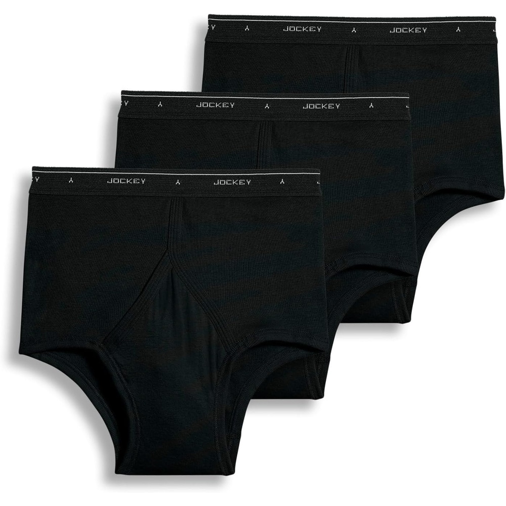 imageJockey Classic Full Rise Brief 3 Pack  100 Cotton Underwear for MenBlack