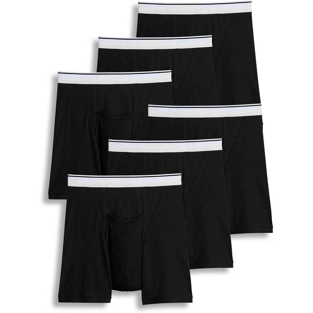 imageJockey Mens Underwear Pouch 5 Boxer Brief 6 PackBlack