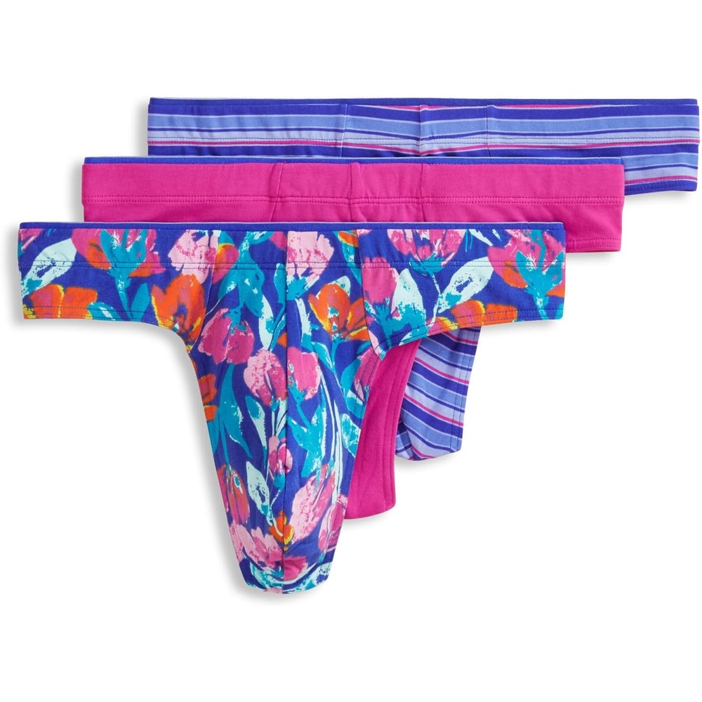 imageJockey Mens Underwear True Style Thong 3 PackRoyal Stripe