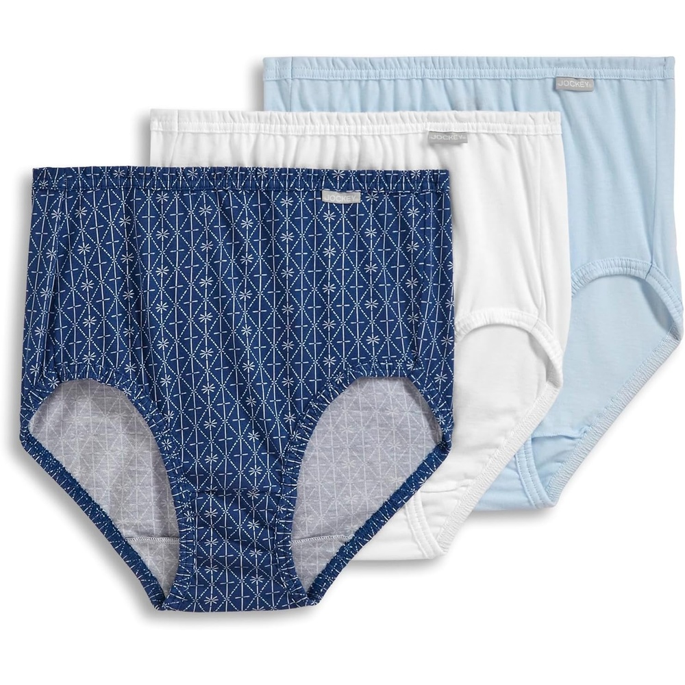 imageJockey Womens Underwear 100 Cotton Elance Brief 3 PackFlower Grid